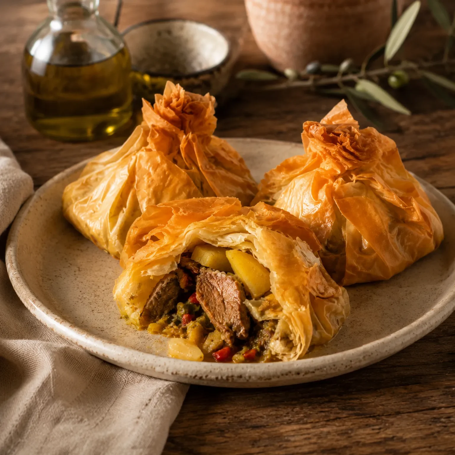 يوناني إكسوهيكو قطع خروف ملفوفة بالذهب فيلو