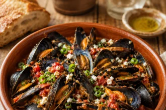 Midia saganaki grec aux moules
