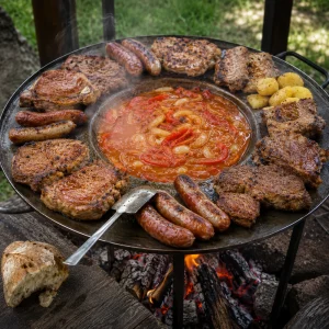 Grand disque de kotlovina avec côtes de porc