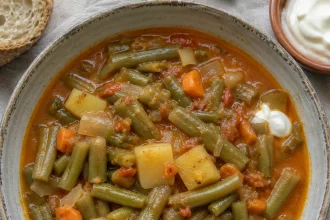 Bol carré de varivo od mahuna aux haricots verts et pommes de terre
