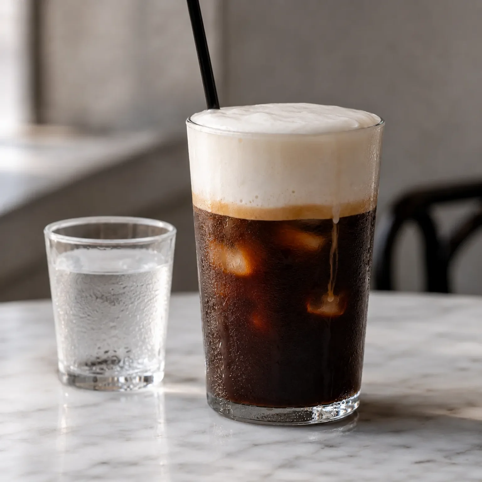 Freddo cappuccino dans un grand verre
