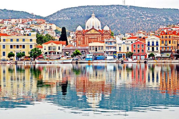 Paysage de Lesbos entre collines