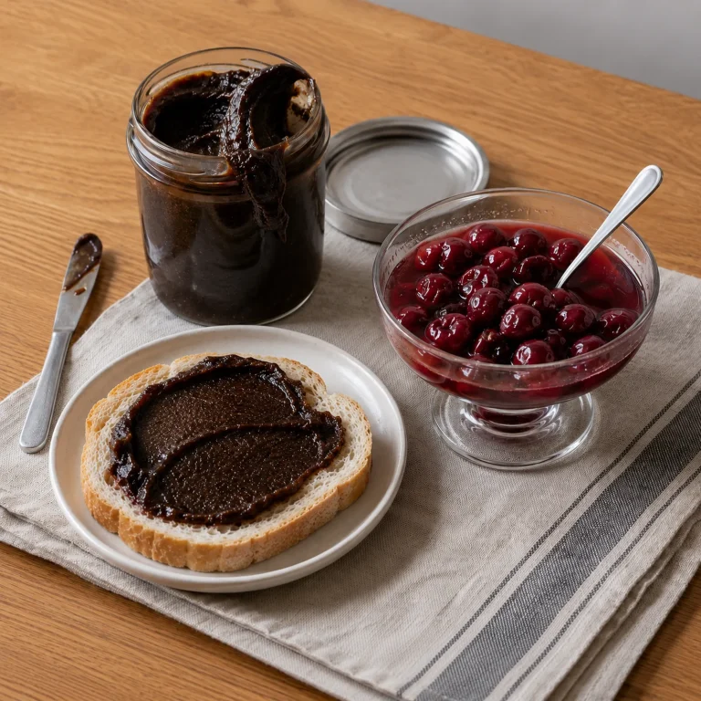 クロアチアのプラム・ペクメズとチェリーコンポート