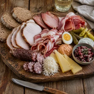 Brettljause met gerookt vlees