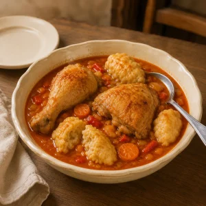 Kroatische kip-paprikash met drumstick