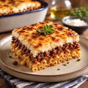 Grieks pastitsio ovenschotel met pasta