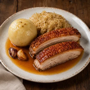 Plakken Schweinsbraten met krokante zwoerd
