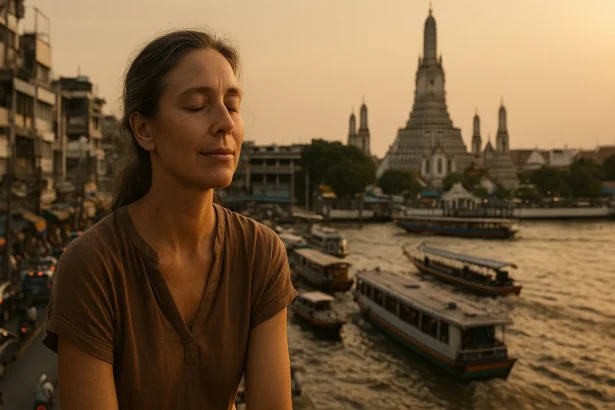 Rustige tempel- en kanaalomgeving in Bangkok als tegenwicht voor de drukke stad