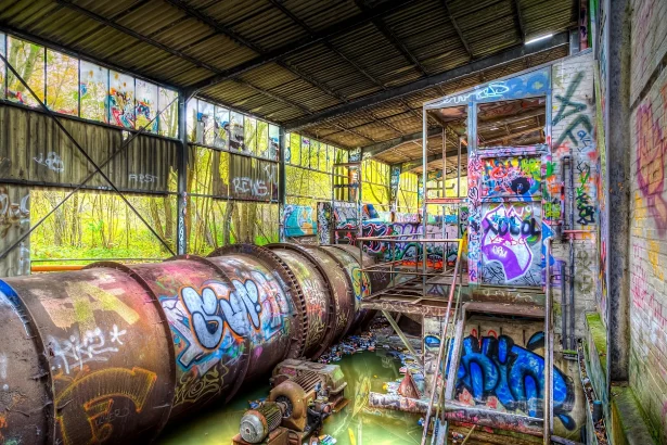 Verlaten industrieel gebouw bekeken tijdens een legale urban-explorationervaring