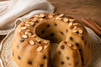 Греческая манка халва кольцо с изюмом и миндалем