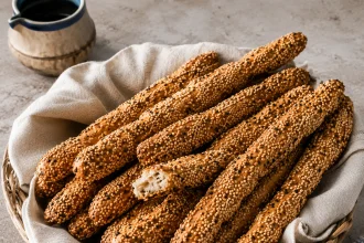 Корзинка греческого кунжута критсиния палочки