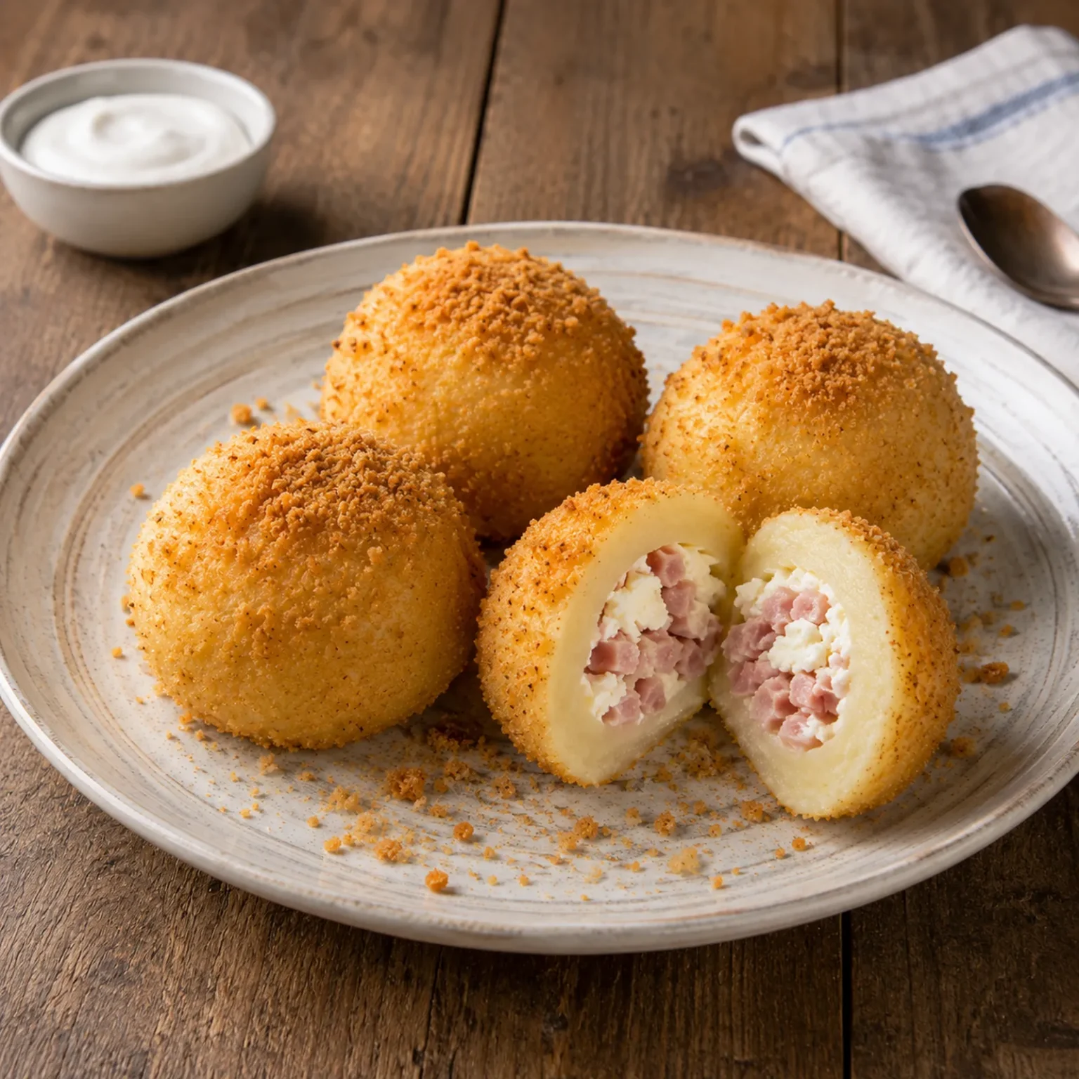 Slane krompirove knedle u zlatnim mrvicama
