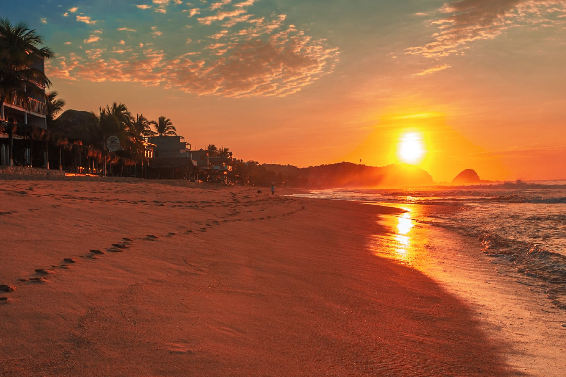 Zipolite-strand, Mexico